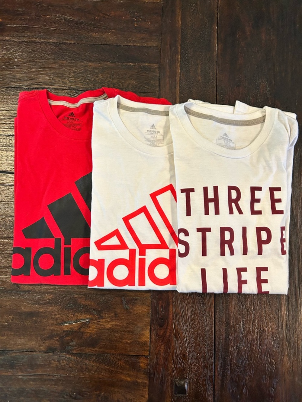 adidas The Go-To Performance Graphic Tees - Red & White Bundle